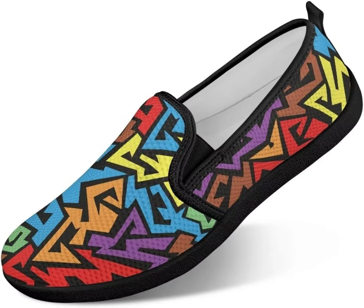 Women Comfortable Fashionable Shoes Breathable Slip On Mesh Shoes Casual Lightweight Tennis Sneakers for Jumping US 6-11 Black Sole