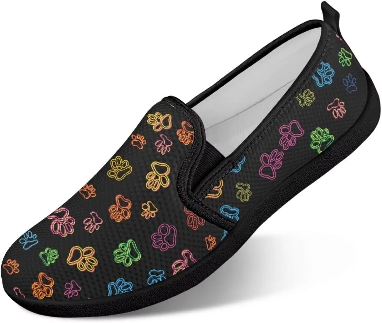 Women Comfortable Fashionable Shoes Breathable Slip On Mesh Shoes Casual Lightweight Tennis Sneakers for Jumping US 6-11 Black Sole
