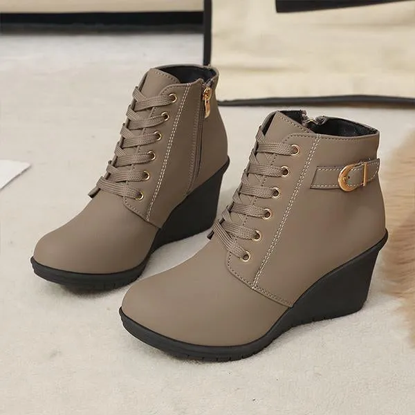 Women's Casual Everyday Lace-Up Wedge Ankle Boots 05328245S