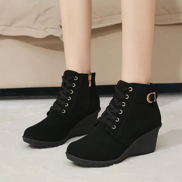 Women's Casual Everyday Lace-Up Wedge Ankle Boots 05328245S