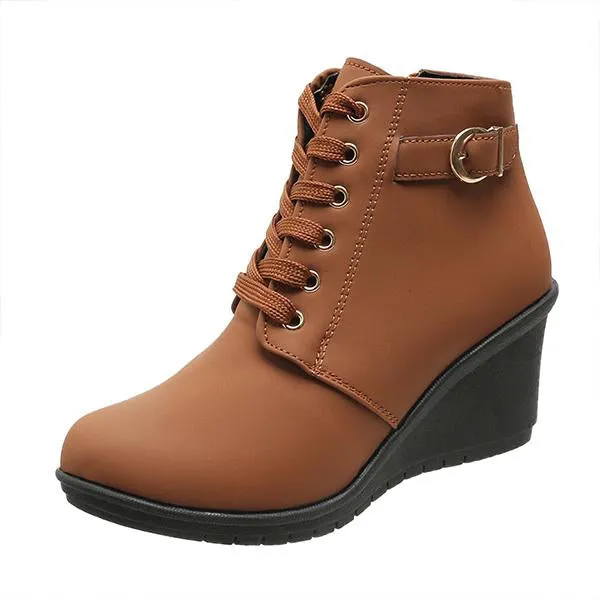 Women's Casual Everyday Lace-Up Wedge Ankle Boots 05328245S
