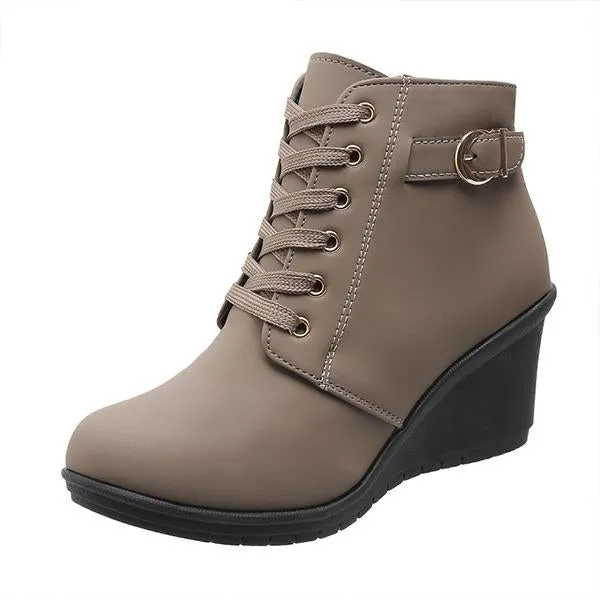 Women's Casual Everyday Lace-Up Wedge Ankle Boots 05328245S