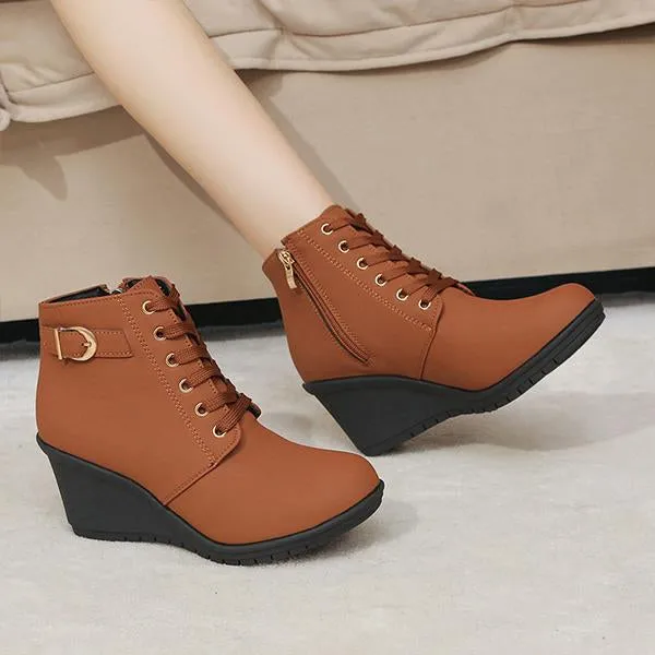 Women's Casual Everyday Lace-Up Wedge Ankle Boots 05328245S