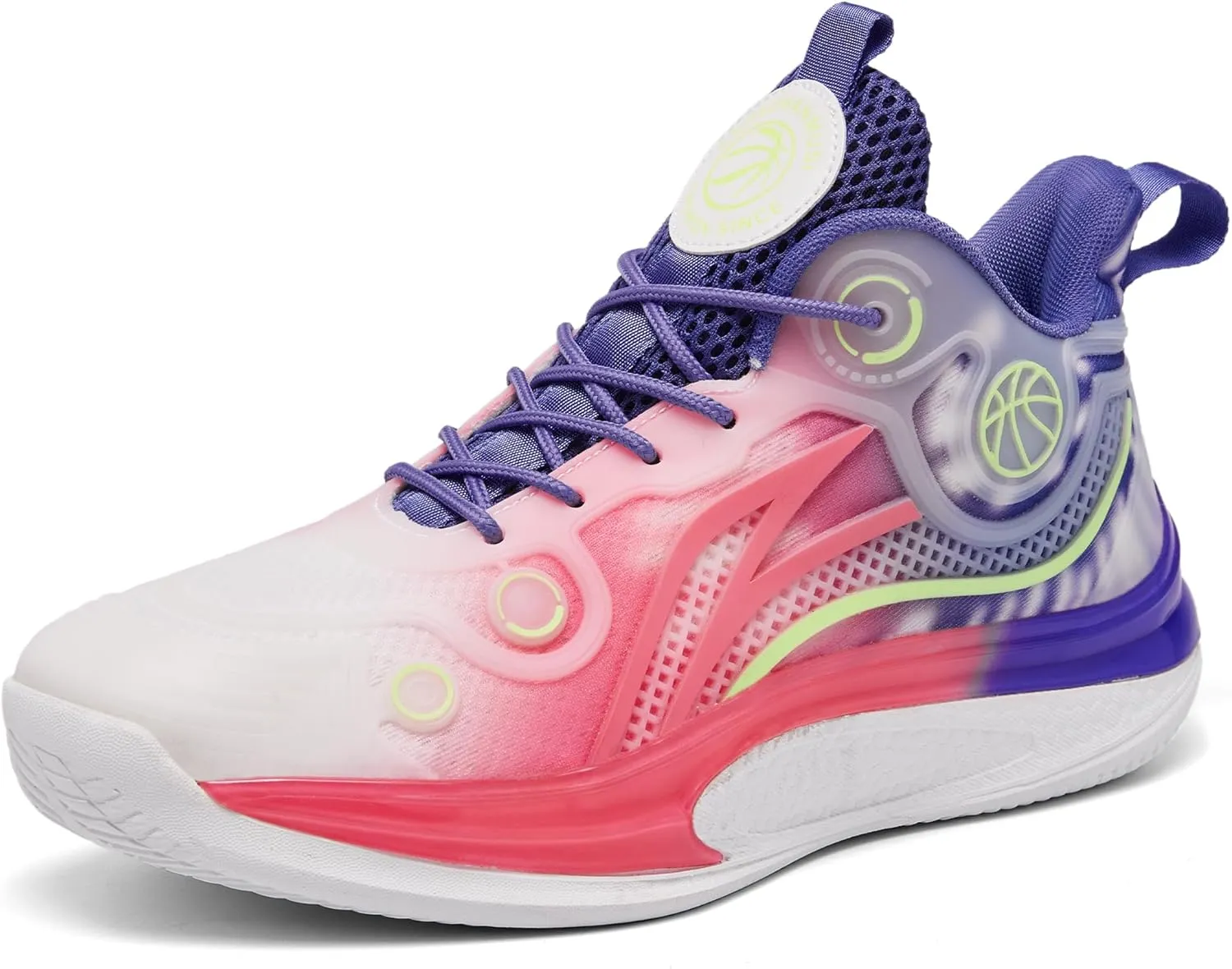 Womens Mens Basketball Shoes Breathable Fashion Athletic Sneakers Comfortable Leightweight Sport Non Slip Shoe for Woman Rose Size 12