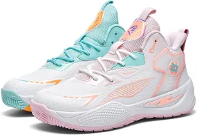 Women's Men's High-Top Basketball Shoes Breathable Anti-Slip and Wear-Resistant Soles Running Shoes Graffiti Design Fashionable Sports Shoes