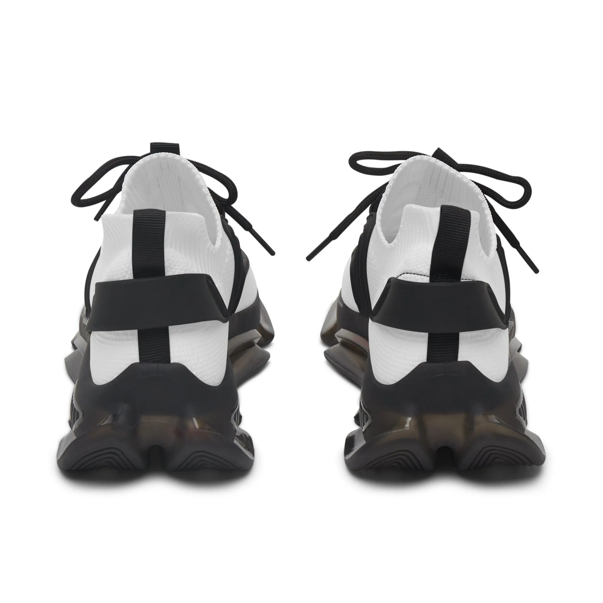 Women's Mesh Sneakers - White with Black Soles