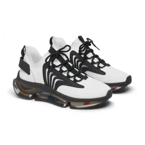 Women's Mesh Sneakers - White with Black Soles
