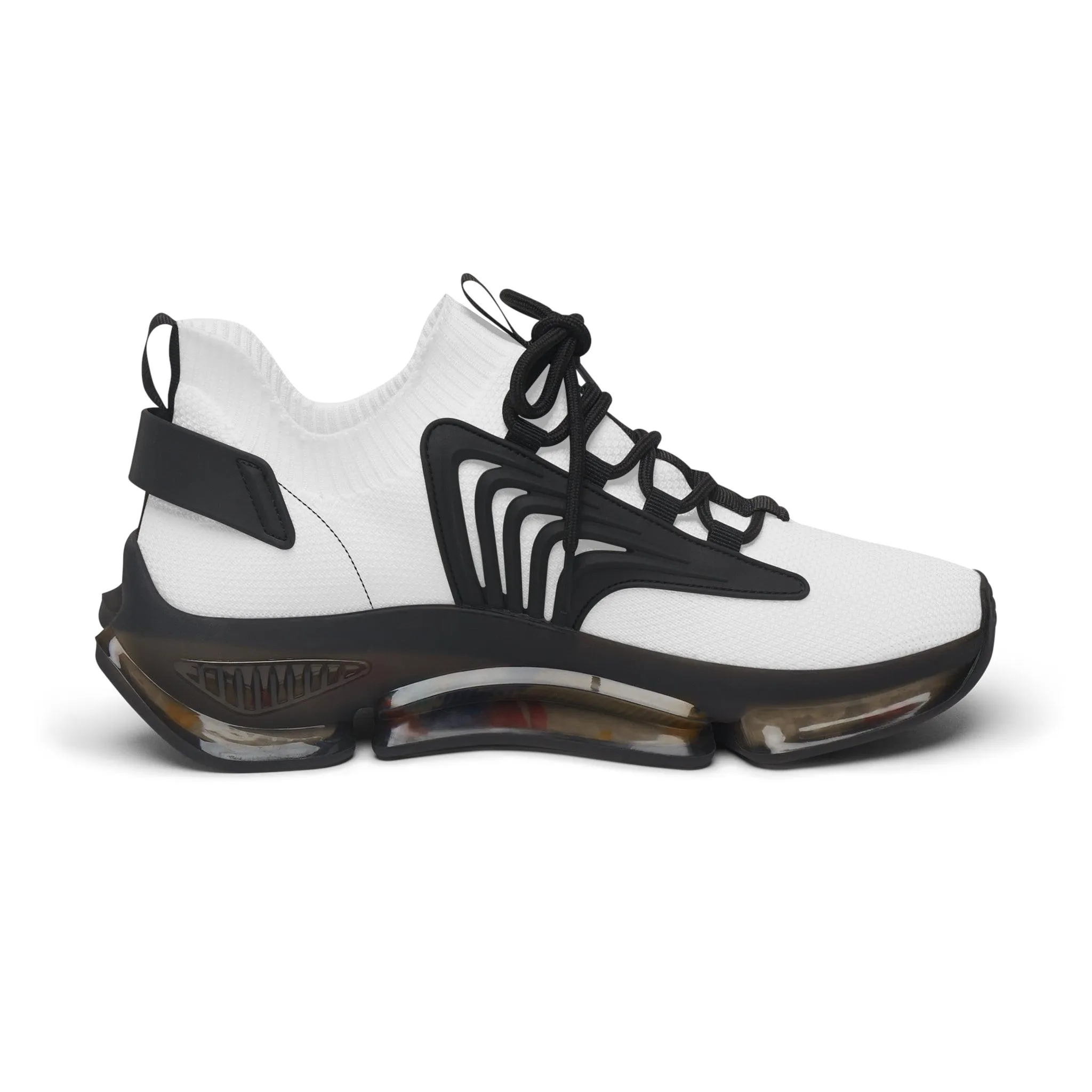 Women's Mesh Sneakers - White with Black Soles