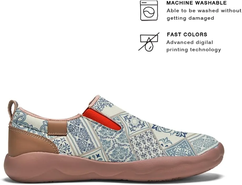 Women's Slip-On Loafers Art Painted Ladies Walking Shoes Lightweight Comfort Fashion Travel Sneaker Ethnic Patchwork Print