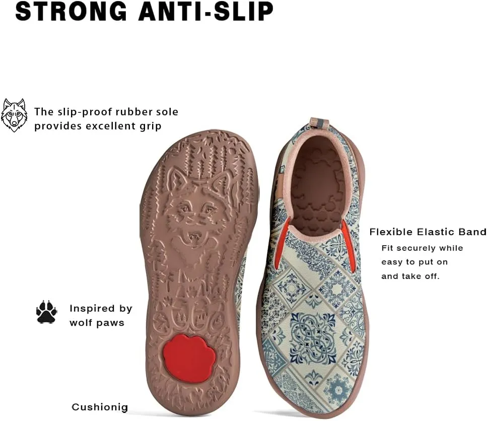 Women's Slip-On Loafers Art Painted Ladies Walking Shoes Lightweight Comfort Fashion Travel Sneaker Ethnic Patchwork Print