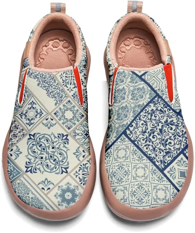 Women's Slip-On Loafers Art Painted Ladies Walking Shoes Lightweight Comfort Fashion Travel Sneaker Ethnic Patchwork Print