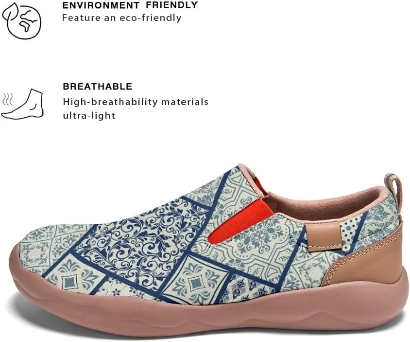 Women's Slip-On Loafers Art Painted Ladies Walking Shoes Lightweight Comfort Fashion Travel Sneaker Ethnic Patchwork Print