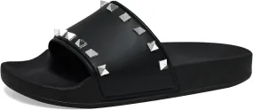 Women's Studded Flat Slippers Slip On Summer Indoor and Outdoor Slide Sandals Beach Rain Shoes